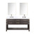 Lexora Norwalk 60 inch W Brown Oak Double Sink Vanity Cabinet, Carrara Marble Top, Faucet Set, and 28 in Mirrors