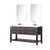 Lexora LVN60DK111 Norwalk 60 inch W Brown Oak Double Sink Vanity Cabinet, Carrara Marble Top, Faucet Set, and 28 in Mirrors