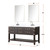 Lexora Norwalk 60 inch W Brown Oak Double Sink Vanity Cabinet, Carrara Marble Top, Faucet Set, and 28 in Mirrors