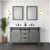 Lexora LVM60DH311 Marsyas 60 inch W Ash Grey Double Sink Vanity Cabinet, Cultured Marble Countertop, Faucet Set and 24 in Mirrors