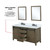 Lexora  LVM60DK311 Marsyas 60 in W x 22 in D Rustic Brown Double Bath Vanity, Cultured Marble Countertop, Faucet Set and 24 in Mirrors