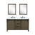Lexora LVM60DK311 Marsyas 60 inch W Rustic Brown Double Sink Vanity Cabinet, Cultured Marble Countertop, Faucet Set and 24 in Mirrors