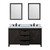 Lexora LVM60DC311 Marsyas 60 inch W Brown Double Sink Vanity Cabinet, Cultured Marble Countertop, Faucet Set and 24 in Mirrors
