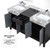 Lexora LZ342260DLISM28FMC Zilara 60 inch W Black and Grey Double Sink Vanity Cabinet, Castle Grey Marble Top, Chrome Faucet Set and 28 in Mirrors