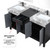 Lexora Zilara 60 inch W Black and Grey Double Sink Vanity Cabinet, Castle Grey Marble Top and Gun Metal Faucet Set