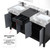 Lexora LZ342260DLISM28FBG Zilara 60 inch W Black and Grey Double Sink Vanity Cabinet, Castle Grey Marble Top, Gun Metal Faucet Set and 28 in Mirrors