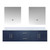 Lexora LVG72DE310 Geneva 72 in. W Navy Blue Wall Mount Double Sink Vanity Cabinet, Cultured Marble Top, and 30 in. LED Mirrors