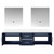 Lexora LVG72DE310 Geneva 72 in. W Navy Blue Wall Mount Double Sink Vanity Cabinet, Cultured Marble Top, and 30 in. LED Mirrors