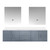 Lexora LVG72DB210 Geneva 72 in. W Dark Grey Wall Mount Double Sink Vanity Cabinet, White Quartz Top, and 30 in. LED Mirrors