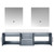 Lexora LVG72DB210 Geneva 72 in. W Dark Grey Wall Mount Double Sink Vanity Cabinet, White Quartz Top, and 30 in. LED Mirrors