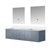 Lexora Geneva 72 in. W Dark Grey Wall Mount Double Sink Vanity Cabinet, Cultured Marble Top, and 30 in. LED Mirrors