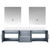 Lexora Geneva 72 in. W Dark Grey Wall Mount Double Sink Vanity Cabinet, Cultured Marble Top, and 30 in. LED Mirrors