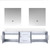 Lexora Geneva 72 in. W Glossy White Wall Mount Double Sink Vanity Cabinet, White Quartz Top, and 30 in. LED Mirrors