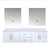 Lexora LVG72DM310 Geneva 72 in. W Glossy White Wall Mount Double Sink Vanity Cabinet, Cultured Marble Top, and 30 in. LED Mirrors