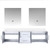 Lexora LVG72DM310 Geneva 72 in. W Glossy White Wall Mount Double Sink Vanity Cabinet, Cultured Marble Top, and 30 in. LED Mirrors