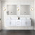 Lexora LVG72DM310 Geneva 72 in. W Glossy White Wall Mount Double Sink Vanity Cabinet, Cultured Marble Top, and 30 in. LED Mirrors