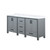 Lexora  LVZV72DB200 Ziva 72 in W x 22 in D Dark Grey Double Bath Vanity and White Quartz Top