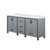 Lexora LVZV72DB200 Ziva 72 inch W Dark Grey Double Sink Vanity Cabinet and White Quartz Top