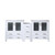 Lexora LVV72D30A600 Volez 72 inch W White Double Sink Vanity Cabinet with Side Cabinet, and White Ceramic Top
