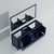 Lexora LJ342272DE00M70 Jacques 72 in. W Navy Blue Double Sink Vanity Cabinet and 28 in. Mirror
