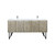 Lexora LLC72DKSOS000FBN Lancy 72 inch W x 20 in D Rustic Acacia Double Sink Vanity Cabinet, White Quartz Top and Brushed Nickel Faucet Set