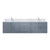 Lexora LVG72DB101 Geneva 72 in. W Dark Grey Wall Mount Double Sink Vanity Cabinet, Carrara Marble Top, and Faucet Set