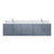Lexora Geneva 72 in. W Dark Grey Wall Mount Double Sink Vanity Cabinet, Carrara Marble Top, and Faucet Set
