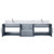 Lexora LVG72DB101 Geneva 72 in. W Dark Grey Wall Mount Double Sink Vanity Cabinet, Carrara Marble Top, and Faucet Set