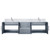 Lexora Geneva 72 in. W Dark Grey Wall Mount Double Sink Vanity Cabinet, Carrara Marble Top, and Faucet Set