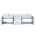Lexora Geneva 72 in. W Glossy White Wall Mount Double Sink Vanity Cabinet, Carrara Marble Top, and Faucet Set