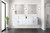 Lexora LVG72DM101 Geneva 72 in. W Glossy White Wall Mount Double Sink Vanity Cabinet, Carrara Marble Top, and Faucet Set