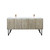 Lexora Lancy 72 inch W x 20 in D Rustic Acacia Double Sink Vanity Cabinet, Cultured Marble Top and Rose Gold Faucet Set