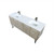 Lexora LLC72DKSOS000FGM Lancy 72 inch W x 20 in D Rustic Acacia Double Sink Vanity Cabinet, White Quartz Top and Gun Metal Faucet Set