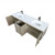 Lexora Lancy 72 inch W x 20 in D Rustic Acacia Double Sink Vanity Cabinet, Cultured Marble Top and Gun Metal Faucet Set