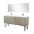 Lexora LLC72DKSOSM70FCH Lancy 72 inch W x 20 in D Rustic Acacia Double Sink Vanity Cabinet, White Quartz Top, Chrome Faucet Set and 70 in Mirror