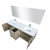Lexora LLC72DKSOSM70FCH Lancy 72 inch W x 20 in D Rustic Acacia Double Sink Vanity Cabinet, White Quartz Top, Chrome Faucet Set and 70 in Mirror