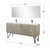 Lexora LLC72DKSOSM70FCH Lancy 72 inch W x 20 in D Rustic Acacia Double Sink Vanity Cabinet, White Quartz Top, Chrome Faucet Set and 70 in Mirror