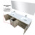 Lexora LLC72DKSOSM70FCH Lancy 72 inch W x 20 in D Rustic Acacia Double Sink Vanity Cabinet, White Quartz Top, Chrome Faucet Set and 70 in Mirror