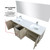 Lexora Lancy 72 inch W x 20 in D Rustic Acacia Double Sink Vanity Cabinet, White Quartz Top, Chrome Faucet Set and 70 in Mirror
