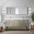 Lexora LLC72DKSOSM70FBN Lancy 72 inch W x 20 in D Rustic Acacia Double Sink Vanity Cabinet, White Quartz Top, Brushed Nickel Faucet Set and 70 in Mirror