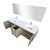 Lexora LVLY72DRA312 Lancy 72 inch W x 20 in D Rustic Acacia Double Sink Vanity Cabinet, Cultured Marble Top, Brushed Nickel Faucet Set and 70 in Mirror