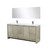 Lexora LVLF72DRA313 Lafarre 72 inch W x 20 in D Rustic Acacia Double Sink Vanity Cabinet, Cultured Marble Top, Gun Metal Faucet Set and 70 in Mirror