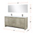 Lexora LVLF72DRA313 Lafarre 72 inch W x 20 in D Rustic Acacia Double Sink Vanity Cabinet, Cultured Marble Top, Gun Metal Faucet Set and 70 in Mirror