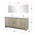 Lexora Lafarre 72 inch W x 20 in D Rustic Acacia Double Sink Vanity Cabinet, White Quartz Top, Chrome Faucet Set and 70 in Mirror