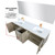 Lexora LLC72DKSOSM70FRG Lancy 72 inch W x 20 in D Rustic Acacia Double Sink Vanity Cabinet, White Quartz Top, Rose Gold Faucet Set and 70 in Mirror