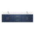 Lexora LVG72DE201 Geneva 72 in. W Navy Blue Wall Mount Double Sink Vanity Cabinet, White Quartz Top, and Faucet Set