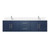 Lexora Geneva 72 in. W Navy Blue Wall Mount Double Sink Vanity Cabinet, Cultured Marble Top, and Faucet Set