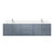 Lexora LVG72DB301 Geneva 72 in. W Dark Grey Wall Mount Double Sink Vanity Cabinet, Cultured Marble Top, and Faucet Set