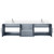Lexora LVG72DB301 Geneva 72 in. W Dark Grey Wall Mount Double Sink Vanity Cabinet, Cultured Marble Top, and Faucet Set