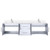 Lexora Geneva 72 in. W Glossy White Wall Mount Double Sink Vanity Cabinet, White Quartz Top, and Faucet Set